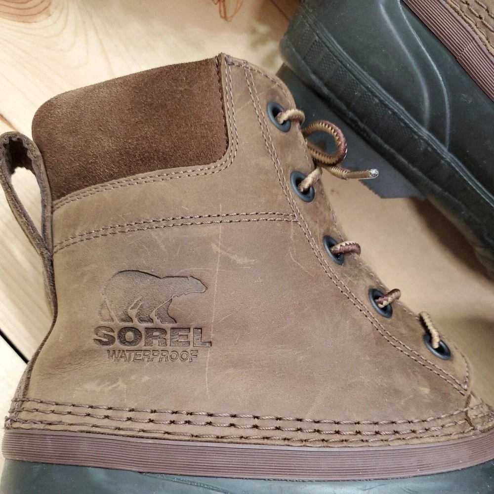 Sorel Cheyanne II Waterproof Duck Boots Leather Unisex M 8.5/W 10.5/EU 41.5